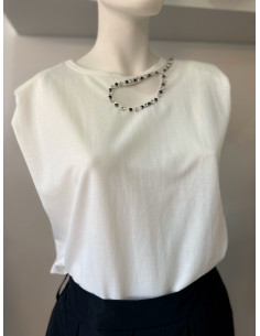 TSHIRT BLANC BIJOUX  